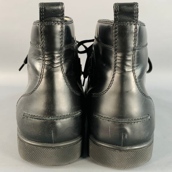 CHRISTIAN LOUBOUTIN Size 13 Louis Black Leather High Top Lace-Up Sneakers - Picture 3 of 9